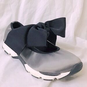All Black MaryJane Bow Sneakers